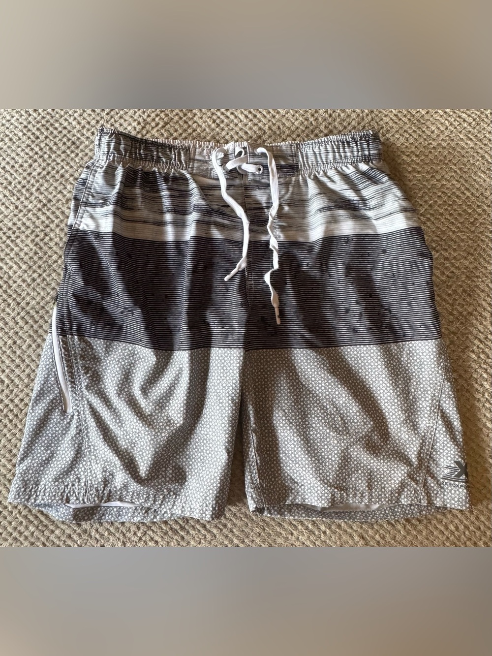 Men’s ZeroXposur Gray and White Men's Swim trunks